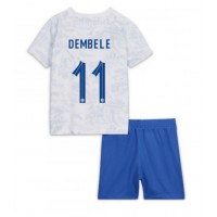 Frankrike Ousmane Dembele #11 Fotballklær Bortedraktsett Barn VM 2022 Kortermet (+ korte bukser)